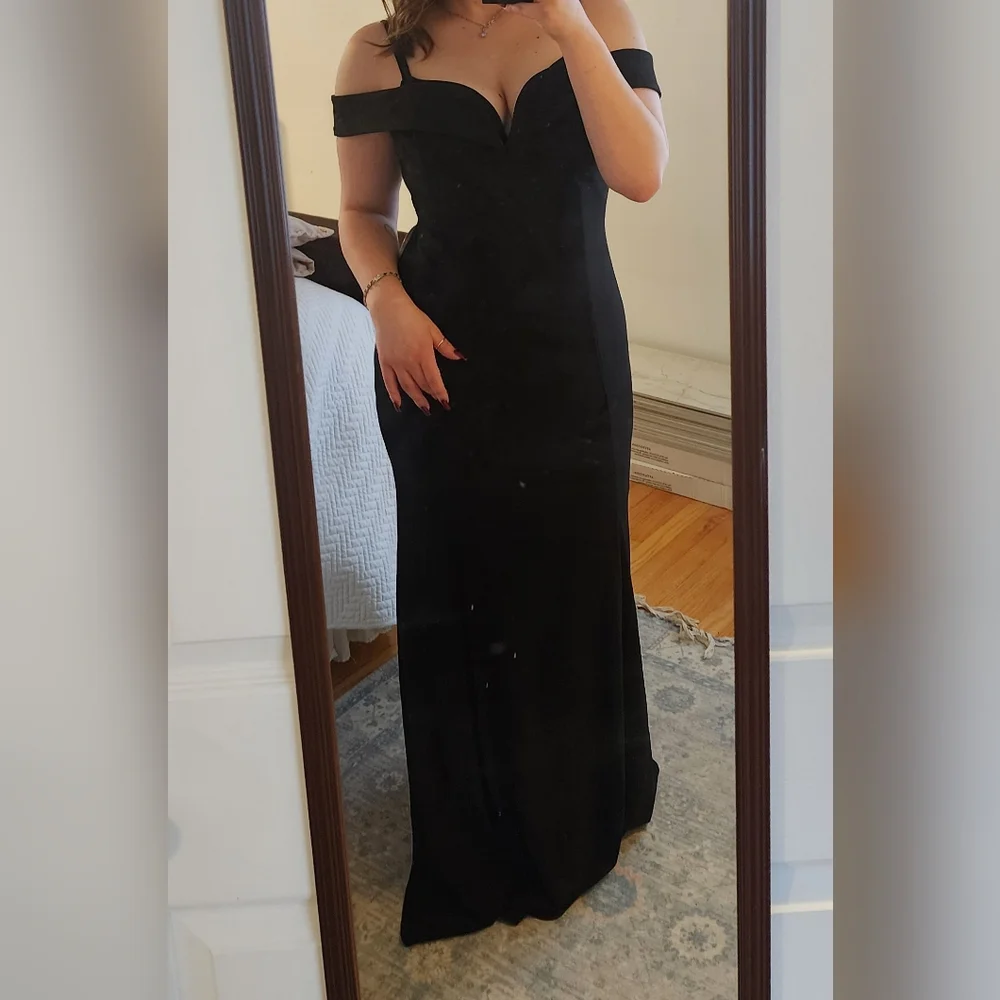 Black Floor Length Gown (Worn Once!) - Picture 3 of 7